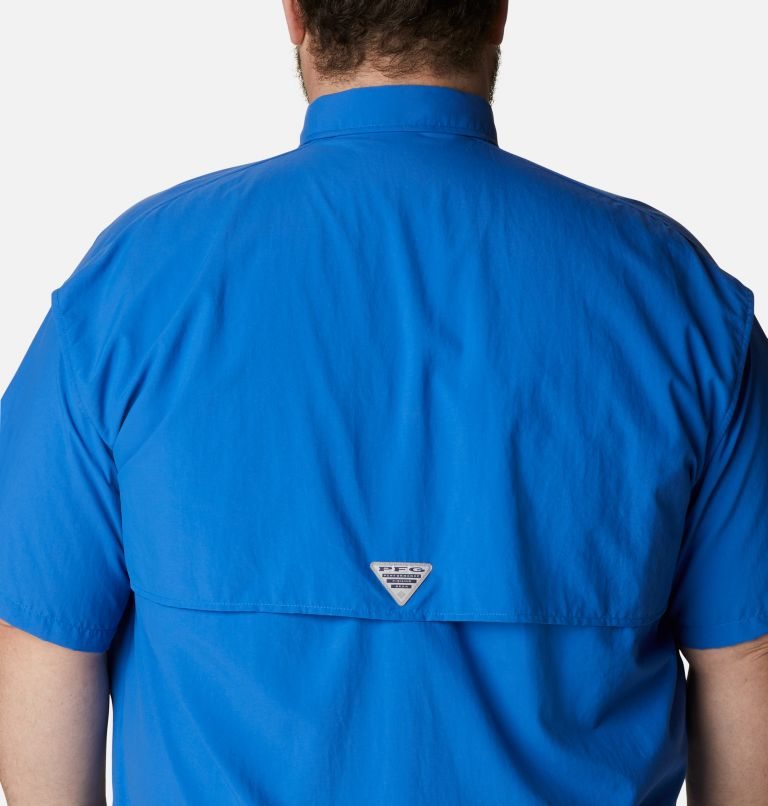 Men's Columbia PFG Bahama II Short Sleeve Shirts Blue | Plus Size CA-V0L4C